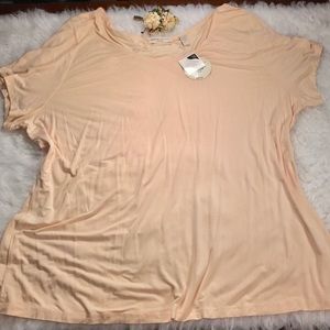 NWT 3X Valerie Separates Women peach flowy tee